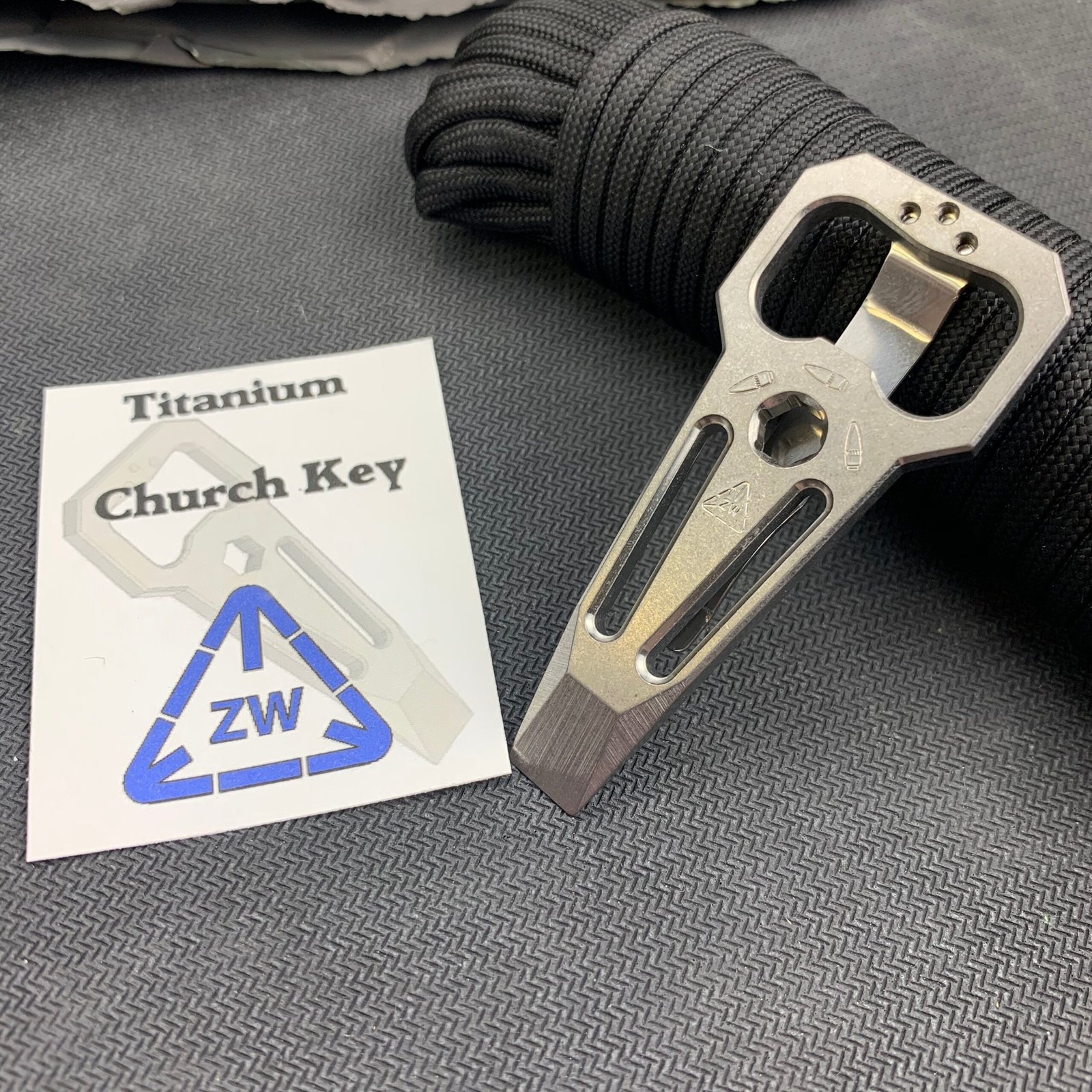 Zach Wood Custom Tools 2020 Strike Plate CK1 Titanium "Upgrayedd" Church Key Pry Bar
