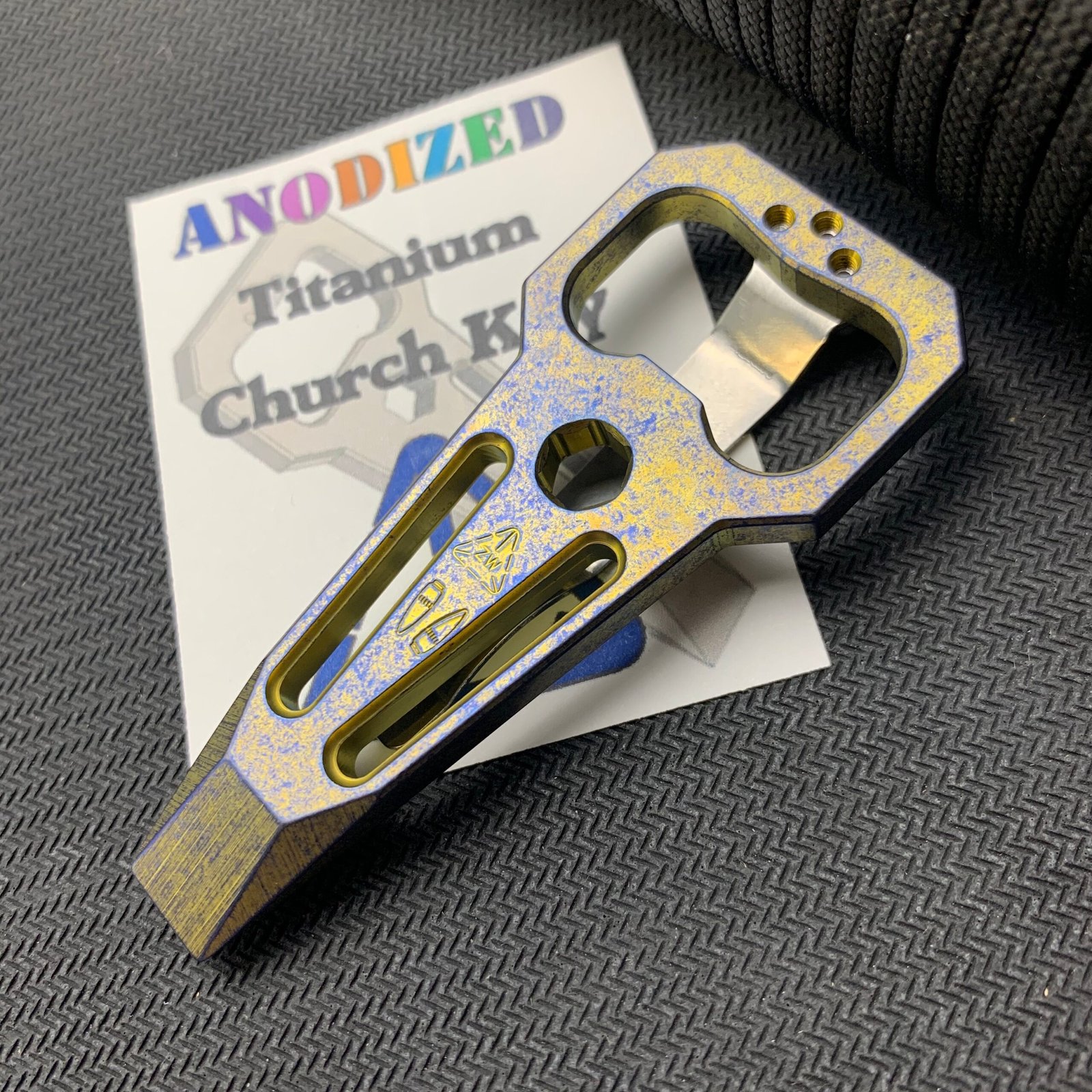 Zach Wood Custom Tools Strike Plate CK1 Titanium Anodized "Fallout Edition" Church Key Pry Bar