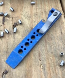Maverick Customs 4" Drilled Blue Anodized EDC Pry Bar Tool