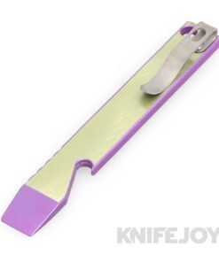 Maverick Customs 5" Pink/ Green Crosshatch Titanium Pocket Pry Bar/ Bottle Opener