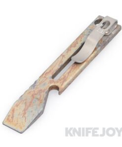 Maverick Customs 4.25" Skeleton "Rustic" Titanium Pocket Pry Bar/ Bottle Opener