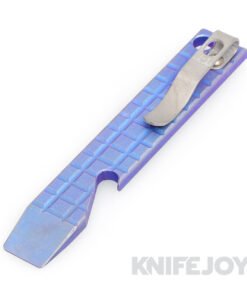 Maverick Customs 4.25" Blue/Purple Frag Titanium Pocket Pry Bar/ Bottle Opener