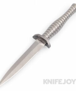 Defiant 7 Knives Rook6 204p Fixed Blade with Titanium Handles/ Brown Sheath