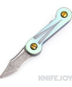 Vandermeulen Bladeworks Custom KeyBar Knife Engraved/ Logo with Green/ Purple Anodized Titanium
