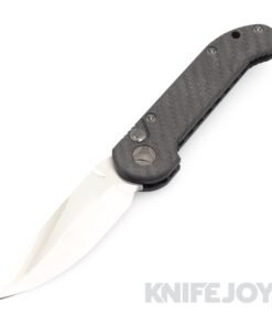 Marfione Custom Knives LUDT Mirror Polished Blade with Carbon Fiber/ Carbon Fiber Inlaid Button/ DLC Ringed Hardware