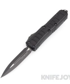 MICROTECH 232II-1TS UTX-85 OTF Auto Double Edge Black Blade with Step Side Black Handles