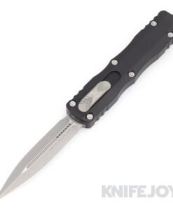 MICROTECH 227-10AP Dirac Delta OTF Auto Double Edge Standard Apocalyptic Blade with Black Aluminum Handles
