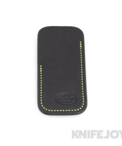 Robertson Leather Works Leather Slip Size Small Black Leather with Lime Green Stitching