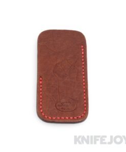 Robertson Leather Works Leather Slip Size Small Bison Brown Leather with Red Stitching