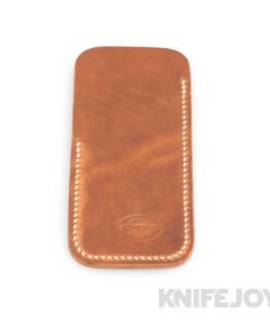 Robertson Leather Works Leather Slip Size Medium Brown Leather with Cream Stitching
