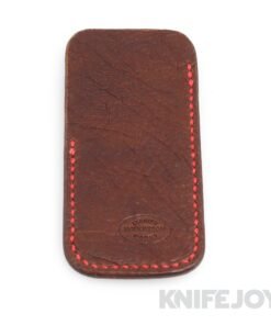 Robertson Leather Works Leather Slip Size Medium Bison Brown Leather with Red Stitching