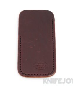 Robertson Leather Works Leather Slip Size Medium Dark Brown Leather with Black Stitching