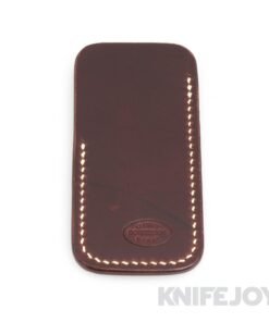 Robertson Leather Works Leather Slip Size Medium Dark Brown Leather with Cream Stitching