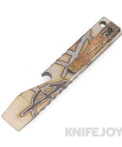 Maverick Customs 4.0"  Anarchy Flamed Titanium Pocket Pry Bar/ Bottle Opener with Oil Slick Pocket Clip
