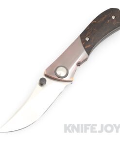 Marsh Custom Knives "Black Swan" CPM 154 Blade with Vintage Rag Micarta Scales/ Zirc Clip, Pivot, and Collars/ Distressed Copper Bolsters