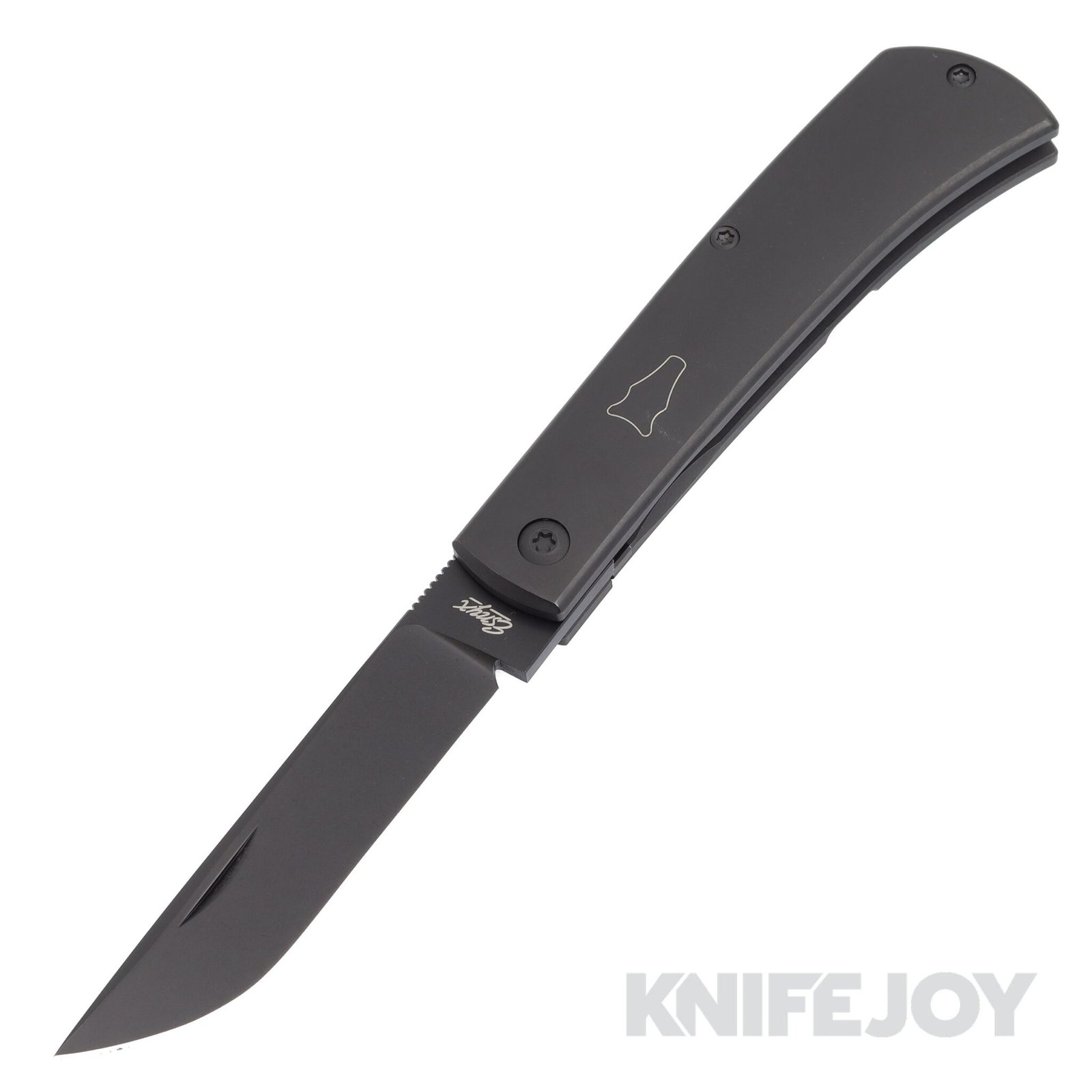 Esnyx Silver Line Workhorse Front Flipper Black PVD Finish Blade with PVD Full Titanium Handles/ Laser Workhorse Shield/ PVD Clip