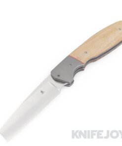 Jason Clark Custom Knives Model #23 Liner Lock Flipper CPM 154 Blade with Titanium Bolsters/ Canvas Micarta Scales