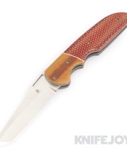 Jason Clark Custom Knives Model #14 w/ Firedog Liner Lock Flipper CPM 154 Blade with Natural Micarta Bolsters/ Firedog Micarta Scales