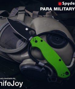 Spyderco C81GPNGRBK2 Paramilitary 2 KnifeJoy Exclusive Lime Green Black Blade Knife