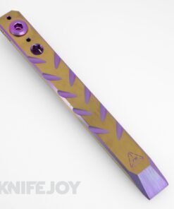 Zach Wood Custom Tools 6" Titanium ClipIt Pry Bar Anodized Purple/ Gold Herringbone Pattern/ Single Bolt Clip