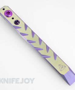 Zach Wood Custom Tools 6" Titanium ClipIt Pry Bar Anodized Purple/ Silver Herringbone Pattern/ Single Bolt Clip