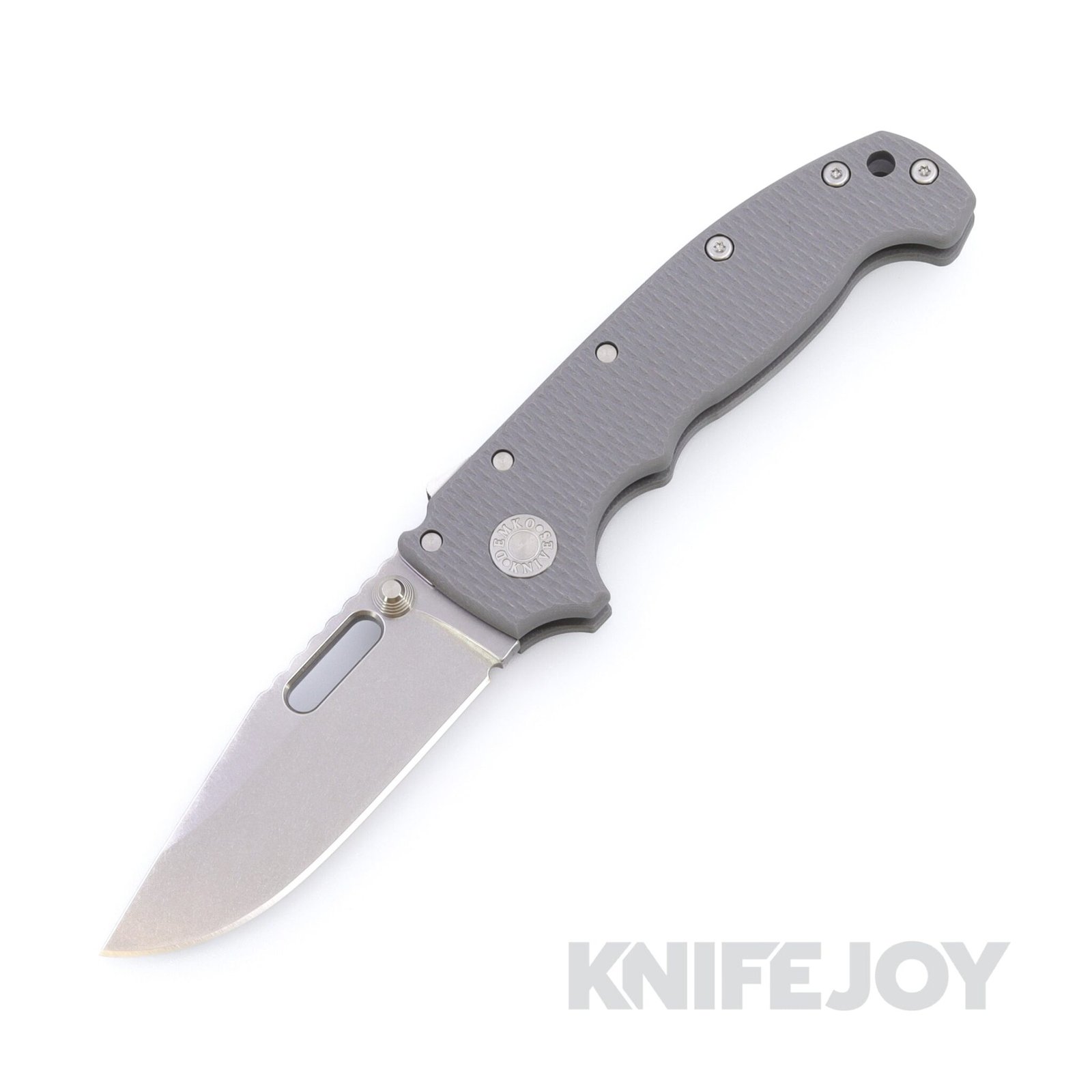 Demko Knives MGAD20 V1 Clip Point 3V Blade with Grey Textured G10 Handles