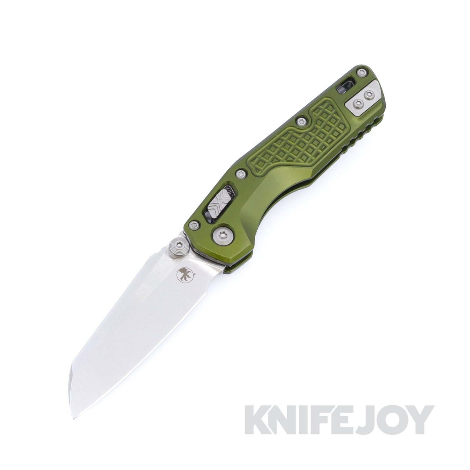 MICROTECH Standard Issue 210M-10FROD MSI Mini RAM-LOK Folder Single Edge Stonewash Standard Blade with OD Green Frag Aluminum Handles