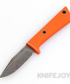 Shane Sibert Custom Knives Fixed Blade Traverse Magnacut Blade with Orange G10 Handles/ Leather Sheath