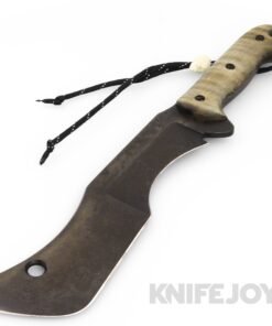 T.M. Hunt Custom Knives M18 Fixed Blade with Gray Stained Curly Maple Handles