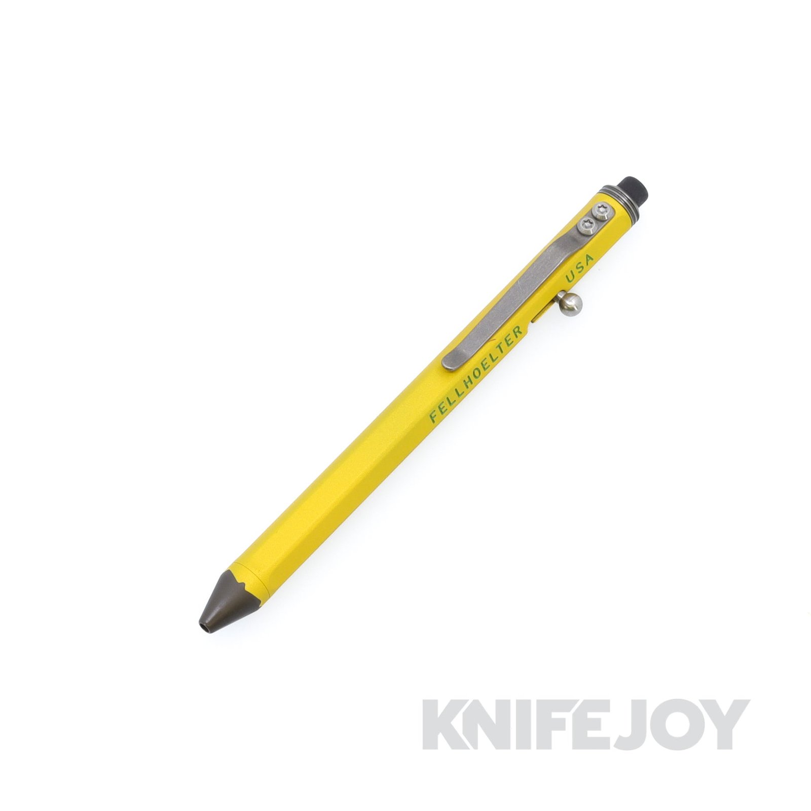 Fellhoelter / Captain Axel Custom TiBolt Ink Pen with Yellow Pencil Cerakote Finish