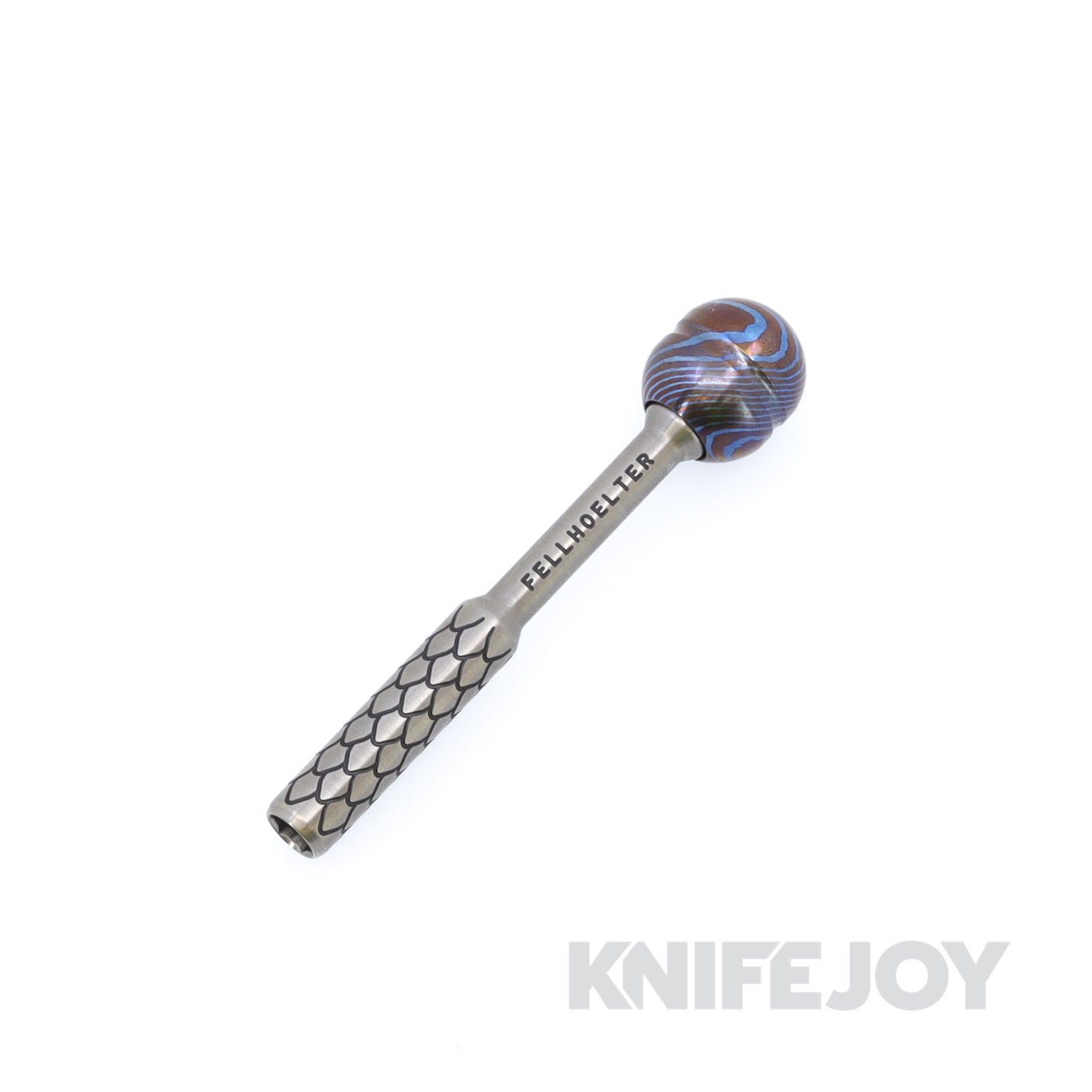 Fellhoelter Titanium Screw-It Tool Dragon Scale Milled Body with Mokuti Handle on Bearings