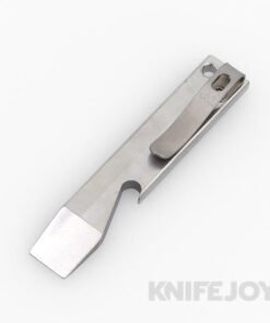 Maverick Customs 3.8" Plain Titanium Pocket Pry Bar/ Bottle Opener with Pocket Clip