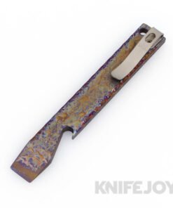 Maverick Customs 5" Oil Slick/ Tesla Etch Titanium Pocket Pry Bar/ Bottle Opener with Pocket Clip