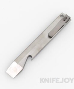 Maverick Customs 5" Polished Titanium Pocket Pry Bar/ Bottle Opener with Pocket Clip