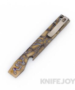 Maverick Customs 5.0" Anarchy Flamed Titanium Pocket Pry Bar/ Bottle Opener with Pocket Clip