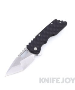 Attn2Detail Mercantile Knives Mark 2 Medium Stonewash Satin Magnacut Blade Hissatsu / Compound Grind Blade with Contoured Double Divot Black G10 Handles