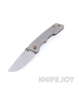 Attn2Detail Mark 3 Small Gen 4 Stonewashed Satin S35VN Drop Point Rising Grind with Smooth Bright Stonewash Titanium Handles