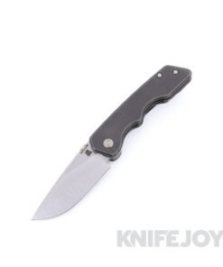 Attn2Detail Mark 3 Small Gen 4 Stonewashed Satin S35VN Drop Point Rising Grind with Smooth Blackwash Titanium Handles