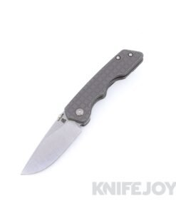 Attn2Detail Mark 3 Small Gen 4 Stonewashed Satin S35VN Drop Point Rising Grind with Frag Grey Titanium Handles