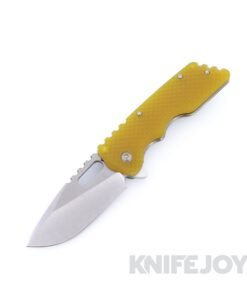 Attn2Detail Mercantile Knives Mark 2 Medium Stonewash Satin Magnacut Drop Point Rising Grind Blade with Contoured Double Divot Lager G10 Handles
