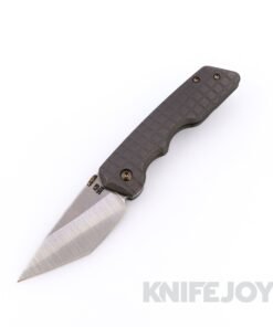 Attn2Detail Mercantile Knives Mark 3 Medium Two-Tone Magnacut Hissatsu Rising Grind Blade with Knifemakers' Special Contoured Frag Stonewashed Grey Titanium Handles