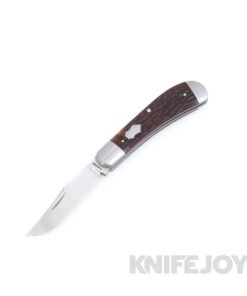 Enrique Pena Custom Slipjoint Trapper Clip Point Plain Satin CPM154 Blade with Jigged Bone Scales