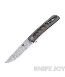 Brad Zinker Knives Urban trapper 3.5 frame lock flipper Zirconium Front Scale, Loki Damasteel Blade and Floating Backspacer