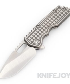 Attn2Detail Mercantile Knives Large MK2 Satin Magnacut Blade Drop Point Rising Grind with Full Frag "Inlay" Titanium Handle