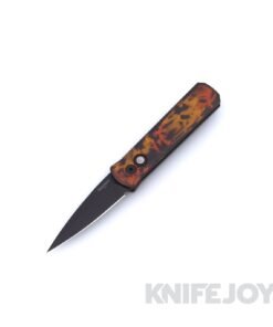 Pro-tech Knives 721 DF2 Auto Godson Black DLC 154CM Blade with Custom "Del Fuego" Anodized Aluminum Handle