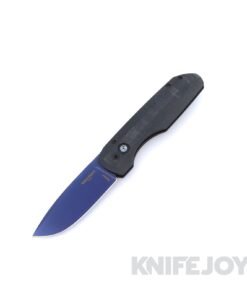 Pro-Tech BSA26.VERO.1 Auto Synapse Sapphire Blue Magnacut Blade with Black Thick Back Aluminum Handle and Blue Linen Micarta Lid
