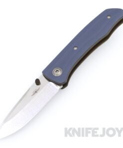Jarosz Custom Knives Titanium Liner Lock Samsara Magnacut Blade with Slate G10 Scales and Yellow G10 Accents / Backspacer