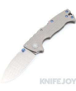 Demko AD10 Custom Hand Ground Magnacut Blade Stonewashed Ti Handles and Blue Hardware
