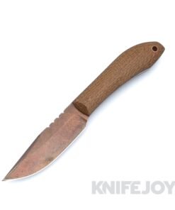 Boatright Bladeworks Custom Mudlark #019 154CM Fixed Blade with Burlap Micarta Handles