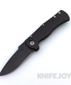 Les George Defiant 7 Eagle with DLC S45VN Blade and Black Aluminum Handle